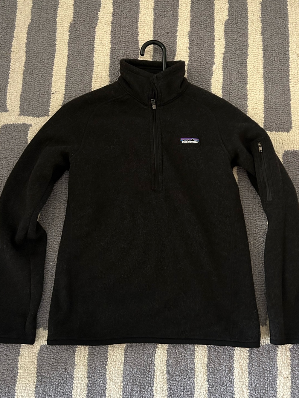 Patagonia Better Sweater 1/4 Zip Pullover Dark GHeather Fleece Womens